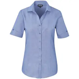 Ladies Short Sleeve Northampton Shirt Royal Blue Front